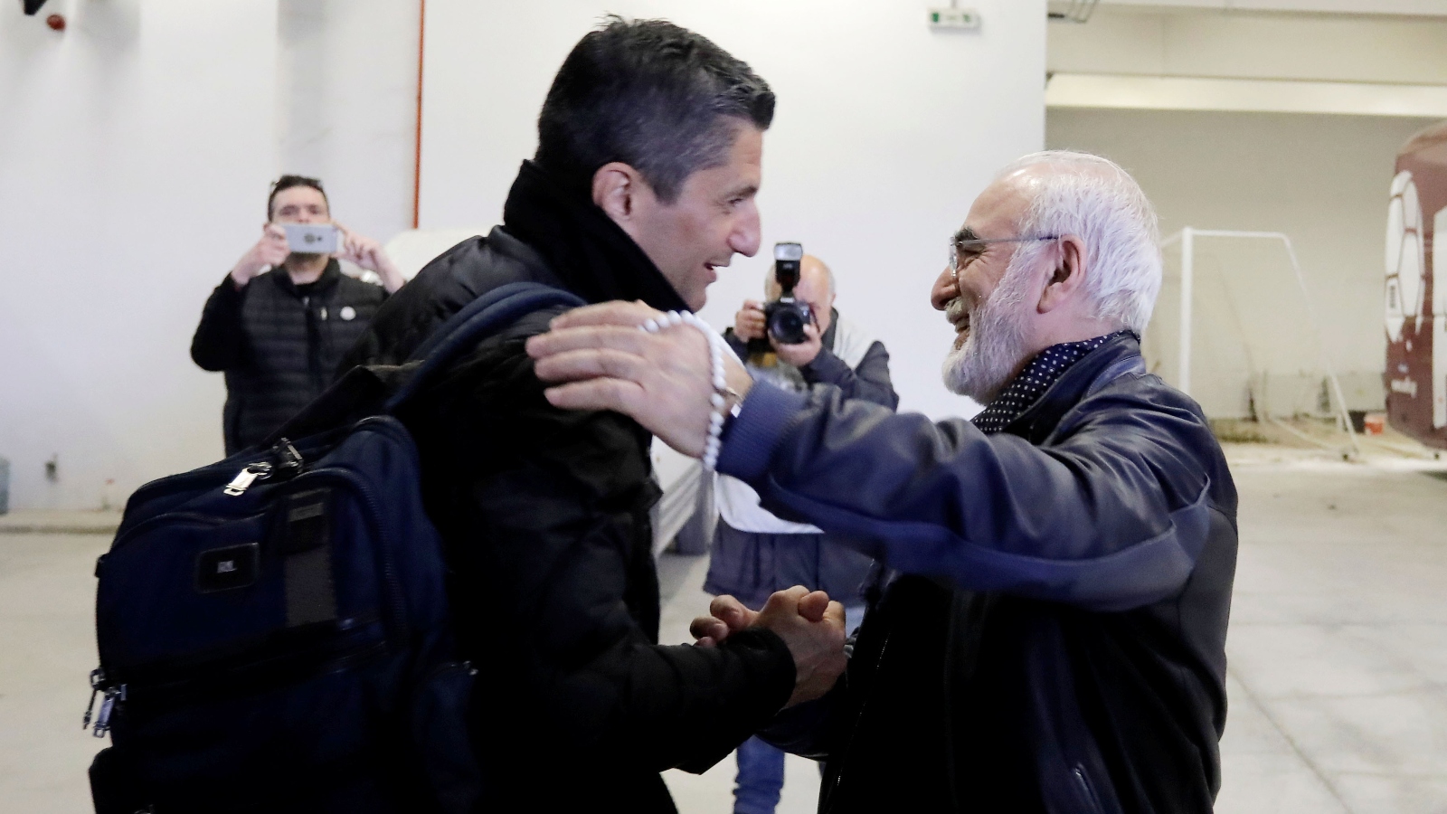 Ο μεγαλομέτοχος του ΠΑΟΚ, Ιβάν Σαββίδης και ο προπονητής του δικεφάλου, Ράζβαν Λουτσέσκου